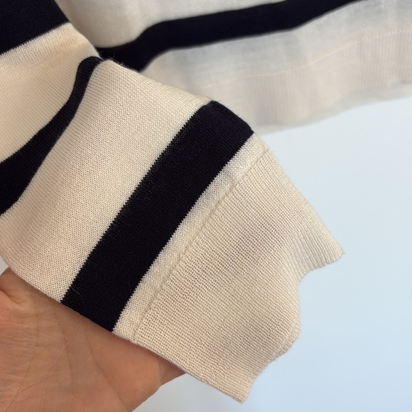 Zara Striped White Navy Pullover NWOT - Picture 6 of 8